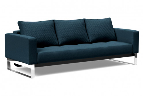 Innovation Living™ Cassius Quilt Chrome Sofa Bed - 580 Argus Navy Blue