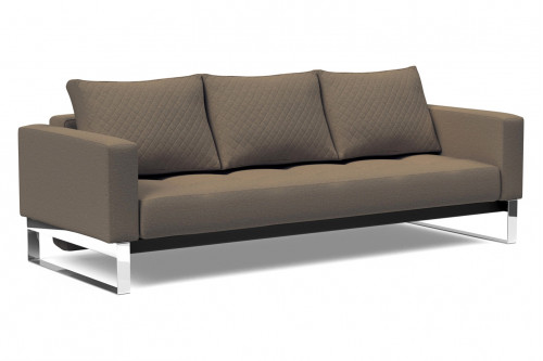 Innovation Living™ Cassius Quilt Chrome Sofa Bed - 585 Argus Brown