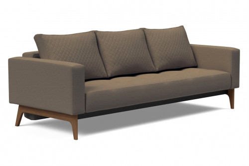 Innovation Living™ Cassius Quilt Dark Wood Sofa Bed - 585 Argus Brown