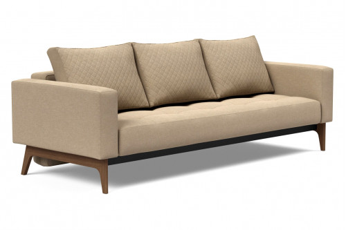 Innovation Living™ Cassius Quilt Dark Wood Sofa Bed - 587 Phobos Mocha