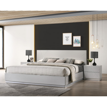 J&M Naples Queen Bed - Gray