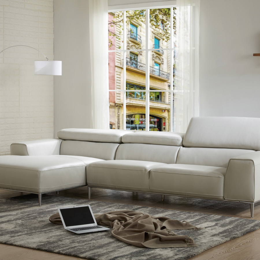 J&M Lecoultre Sectional - Left Hand Facing, Light Gray