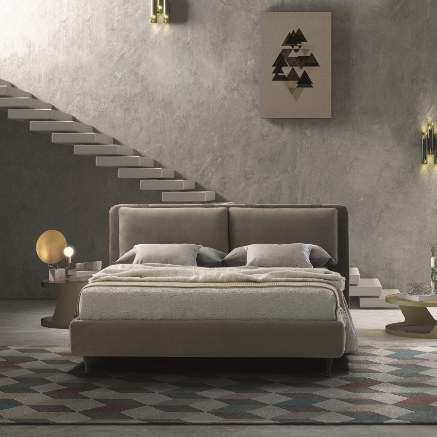 J&M Cortina King Bed - Taupe