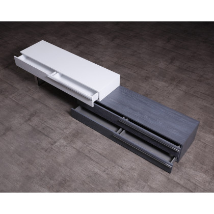 J&M Hudson TV Base - Gray/White