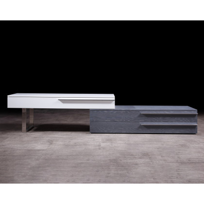 J&M Hudson TV Base - Gray/White