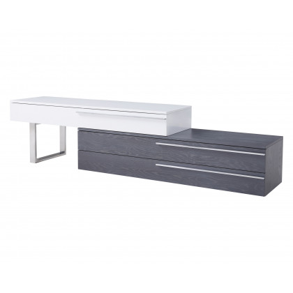 J&M Hudson TV Base - Gray/White