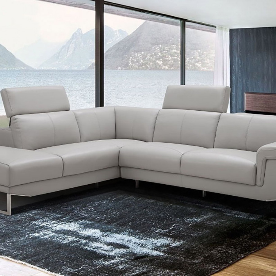J&M Athena Sectional - Left Facing, Light Gray