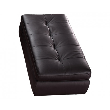 J&M 397 Italian Leather Ottoman - Chocolate