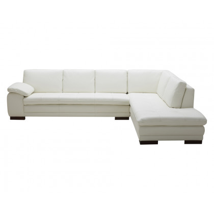 J&M 625 Italian Leather Sectional - Right Hand Facing, White