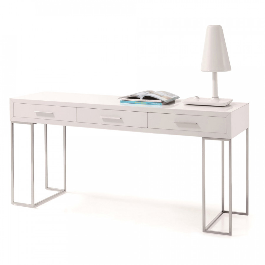J&M TV Stand 002 - Gray Gloss/Brown Oak