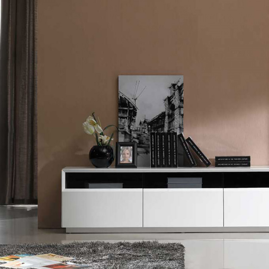 J&M TV Stand 023 - White, High Gloss
