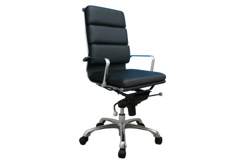 J&M™ Plush High Back Office Chair - Black
