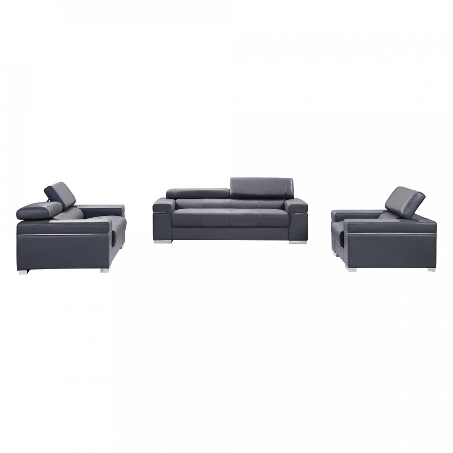 J&M Soho Loveseat - Gray Leather