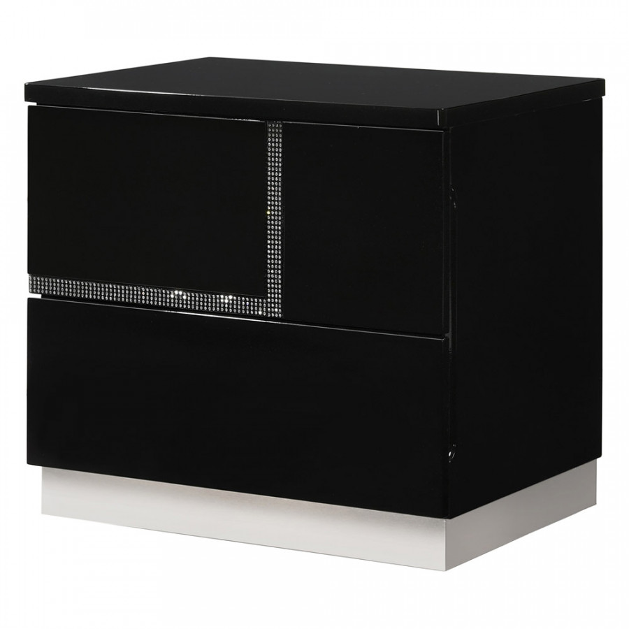 J&M Lucca Nightstand - Left Facing, Black