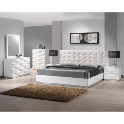 J&M Verona Queen Size Bed - White