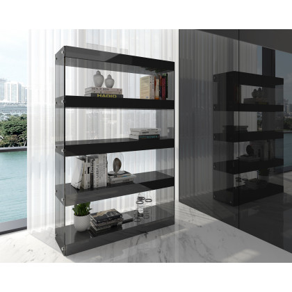 J&M Cloud Curio Unit - Gray, High Gloss