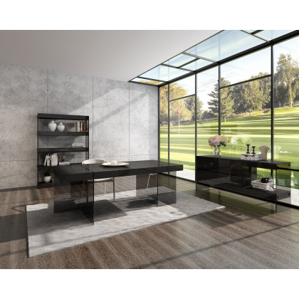 J&M Cloud Curio Unit - Gray, High Gloss
