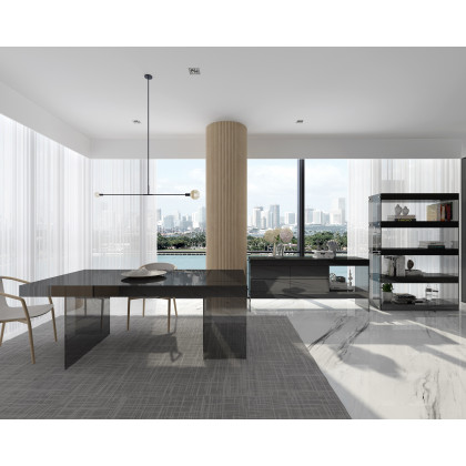 J&M Cloud Curio Unit - Gray, High Gloss