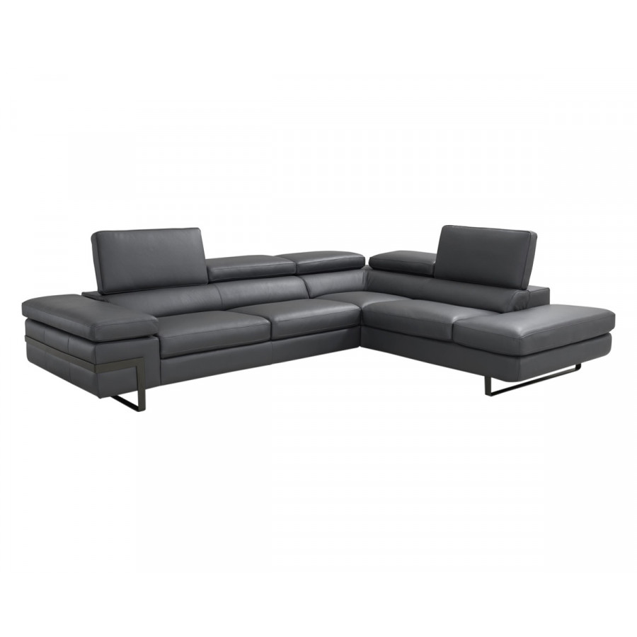 J&M I867 Sectional - Right Hand Facing Chaise, Dark Gray