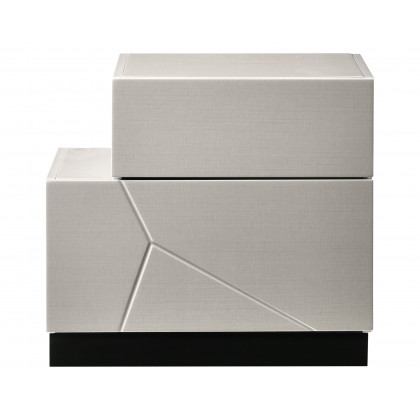 J&M Turin Nightstand - Left Facing, Light Gray/Black