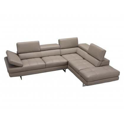 J&M A761 Italian Leather Sectional - Right Hand Facing, Peanut