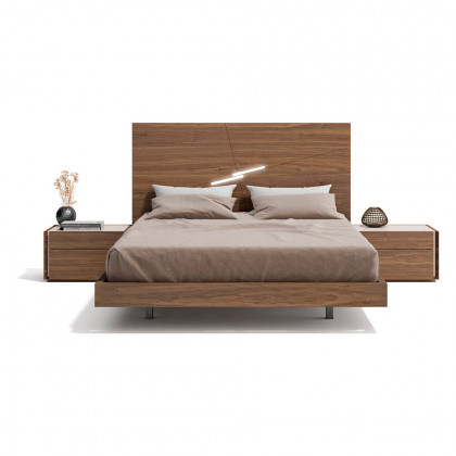 J&M Faro King Size Bed - Walnut