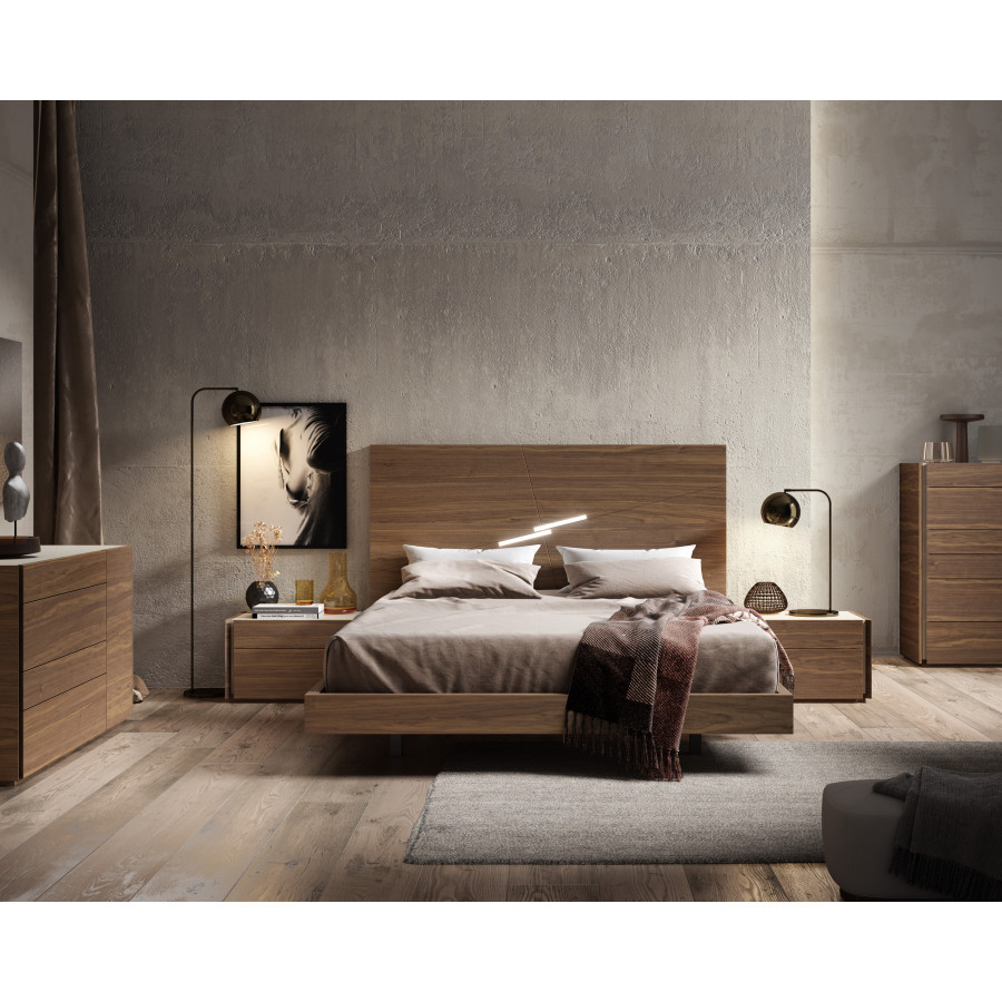 J&M Faro King Size Bed - Walnut