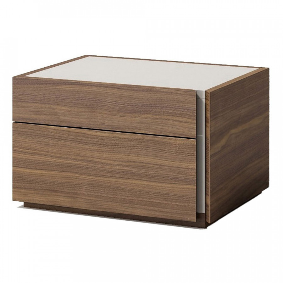J&M Porto Nightstand - Right Facing, Walnut