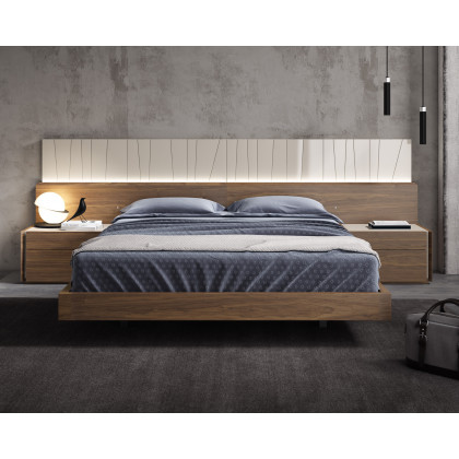J&M Porto Queen Size Bed - Walnut