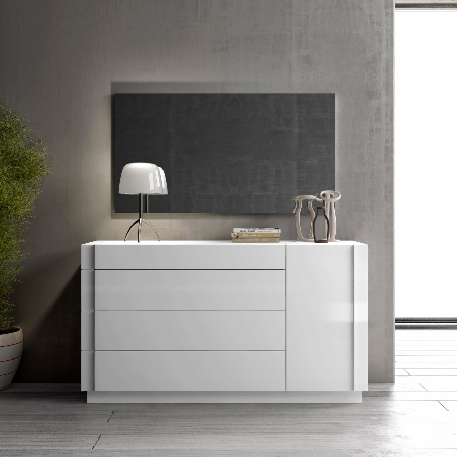 J&M - Amora Dresser in White/Chrome