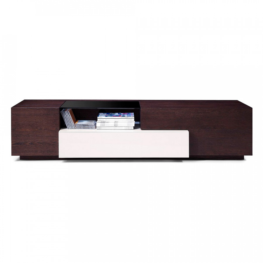 J&M TV Stand 015 - Brown Oak/Gray Gloss