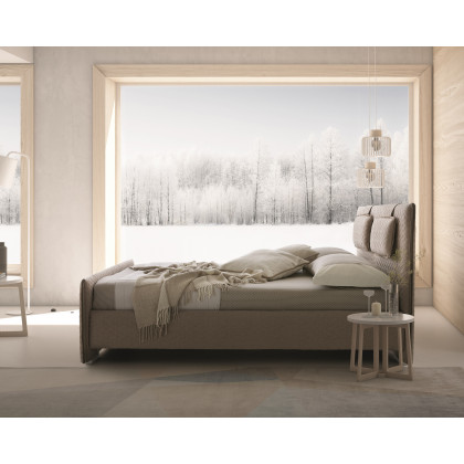 J&M Evergreen King Bed - Light Taupe