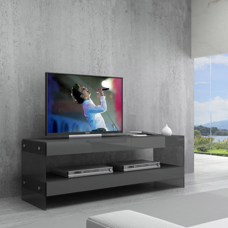 J&M Cloud Mini TV Base - Gray, High Gloss