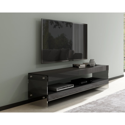 J&M Cloud TV Base - Gray, High Gloss