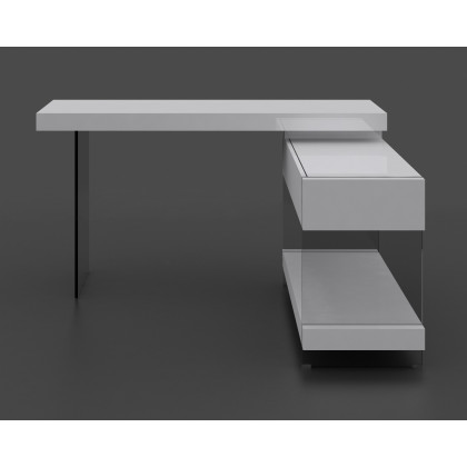 J&M Cloud Desk - White, High Gloss