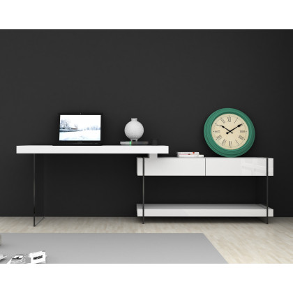 J&M Cloud Desk - White, High Gloss