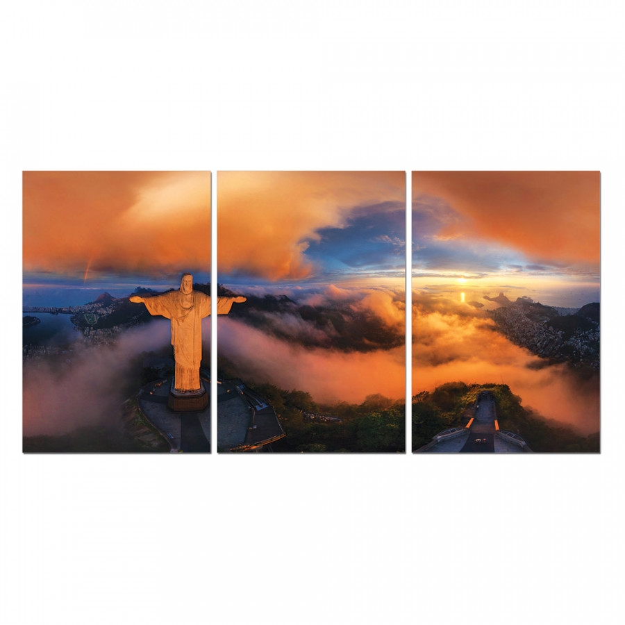 J&M - Wall Art Christ The Redeemer in Blue/Orange