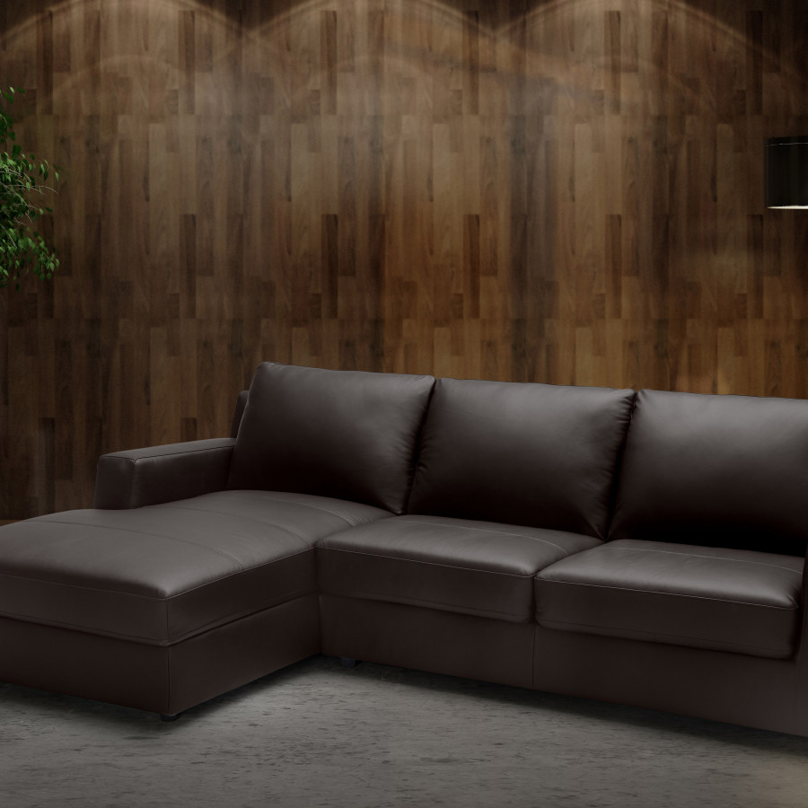 J&M Taylor Sectional - Left Hand Facing Chaise, Brown