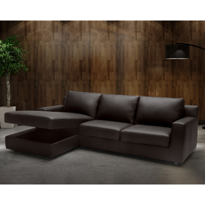 J&M Taylor Sectional - Left Hand Facing Chaise, Brown