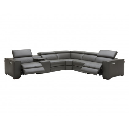 J&M Picasso Motion Sectional - Dark Gray
