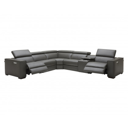 J&M Picasso Motion Sectional - Dark Gray