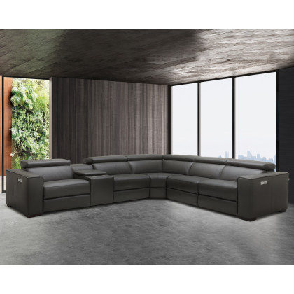 J&M Picasso Motion Sectional - Dark Gray