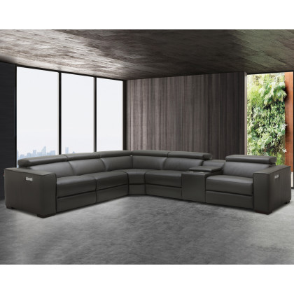J&M Picasso Motion Sectional - Dark Gray
