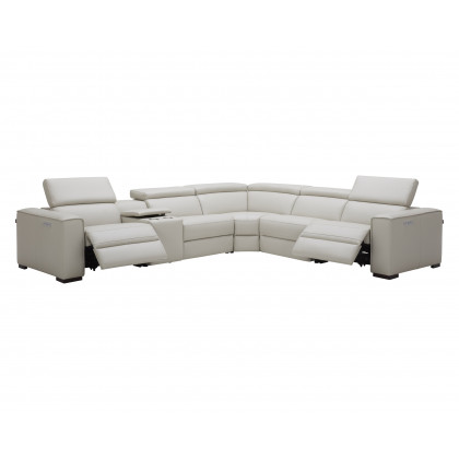 J&M Picasso Motion Sectional - Silver Gray