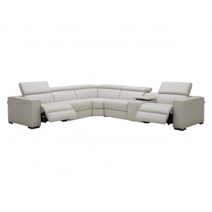 J&M Picasso Motion Sectional - Silver Gray
