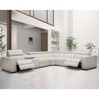 J&M Picasso Motion Sectional - Silver Gray