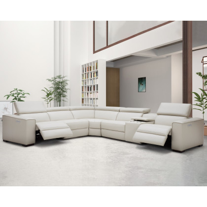J&M Picasso Motion Sectional - Silver Gray