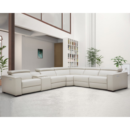 J&M Picasso Motion Sectional - Silver Gray