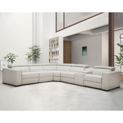 J&M Picasso Motion Sectional - Silver Gray