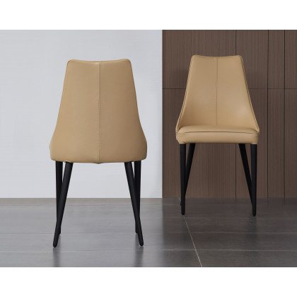 J&M Milano Leather Dining Chair - Tan